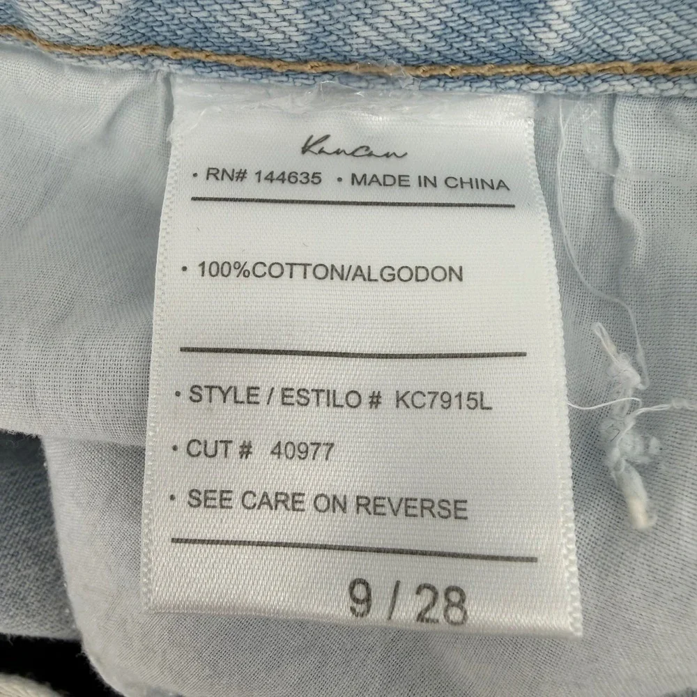 KanCan Jeans Womens 9/28 Light Wash Distressed High‎ Rise Straight Leg Denim - Picture 5 of 11